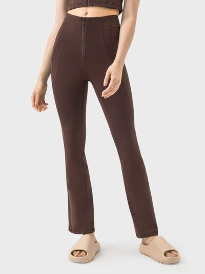 Zipper Detail High Waist Active Pants - EMMY