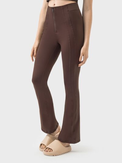 Zipper Detail High Waist Active Pants - EMMY