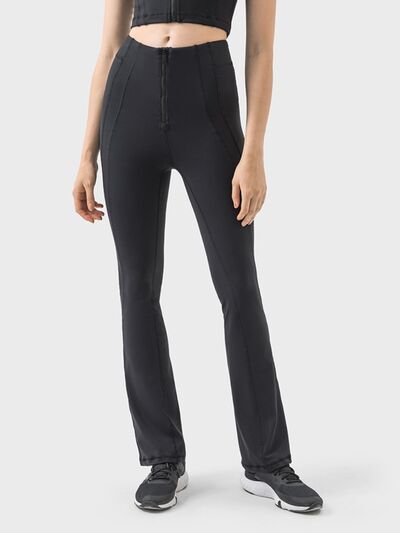 Zipper Detail High Waist Active Pants - EMMY