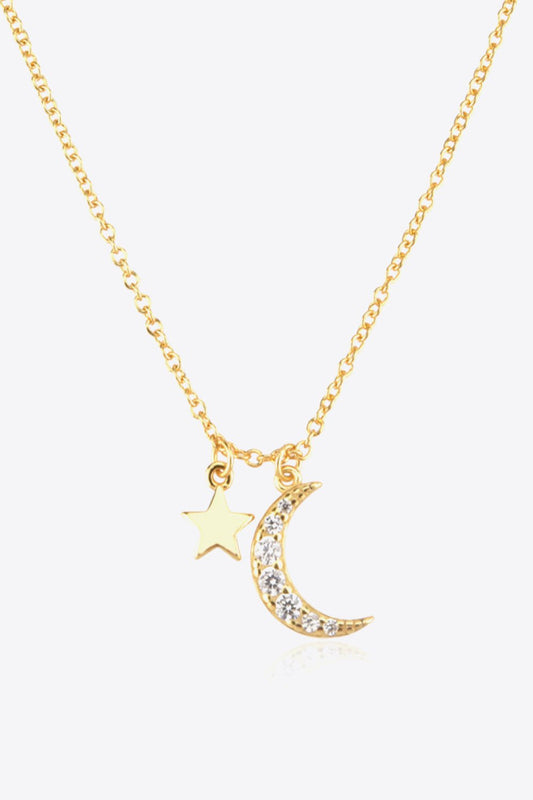 Zircon Star and Moon Pendant Necklace - EMMY